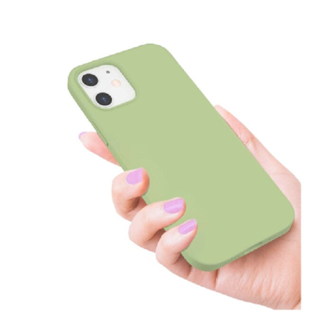 Husa silicon antisoc cu microfibra in interior compatibila cu Iphone 12, Verde [4]