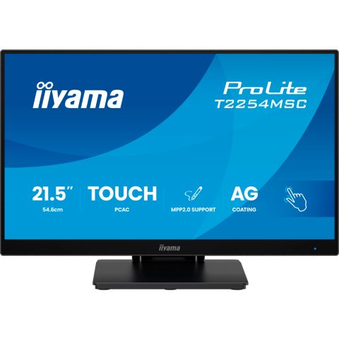 Monitoare & TV & Proiectoare - Iiyama ProLite T2254MSC-B2AG - LED monitor 22 inch 21.5 inch viewable touchscreen 1920 x 1080 Full HD 1080p 100 Hz IPS 300 cd m2 1300 1 4 ms HDMI DisplayPort speakers matte black T2254MSC-B2AG