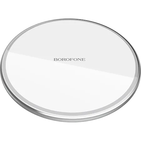 Alimentator telefon - Incarcator wireless Borofone BQ3 5W/7.5W/10W, Argintiu