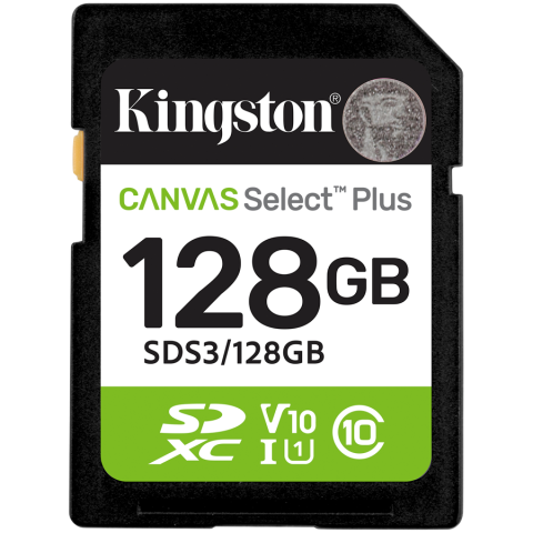 CARD MicroSD - Kingston 128GB SDXC Canvas Select Plus Gen3 150MB/s C10 UHS-I U1 V10