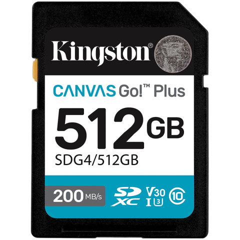 Periferice PC - KINGSTON 512GB SDXC Canvas Go Plus Gen4 200MB/s C10 UHS-I U3 V30