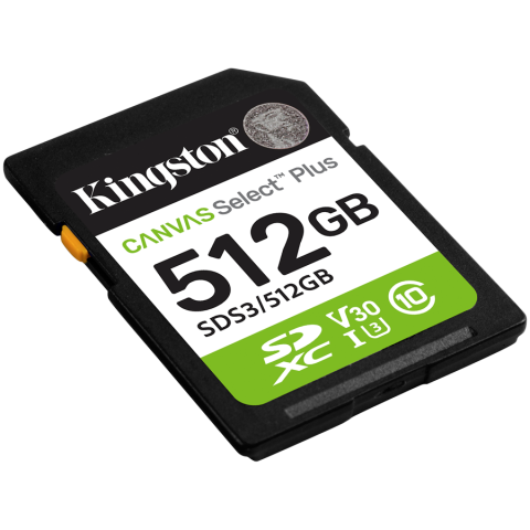 KINGSTON 512GB SDXC Canvas Select Plus Gen3 150MB/s C10 UHS-I U3 V30 [1]