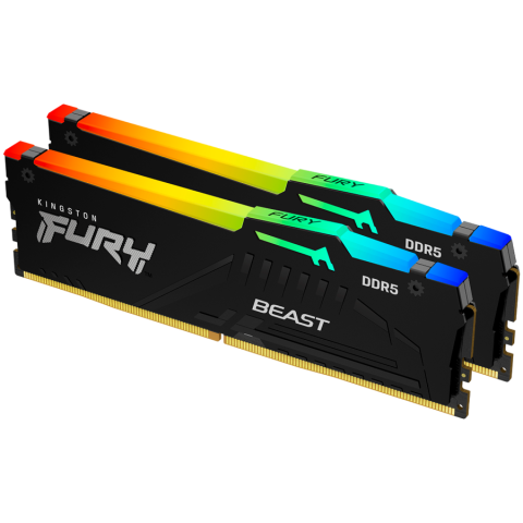 Memorii USB - Kingston 64GB 6000MT/s DDR5 CL30 DIMM (Kit of 2) FURY Beast RGB EXPO