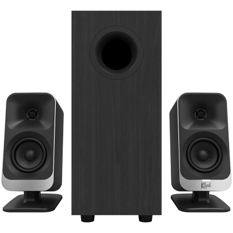 Klipsch ProMedia Lumina 2.1 Gaming Audio System with Subwoofer and LED Lighting Effects Built-in, Black [1]