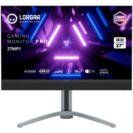 Accesorii PC - LORGAR 27MP1, UHD MiniLED Gaming Monitor Pro, 27'' (3840*2160) fast IPS flat monitor, black/milky grey