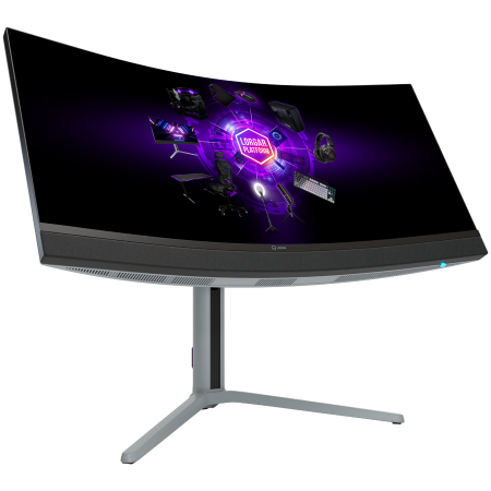 LORGAR 34MP1, UWQHD MiniLED Gaming Monitor Pro, 34'' (3440*1440) VA curve monitor, black/milky grey [9]