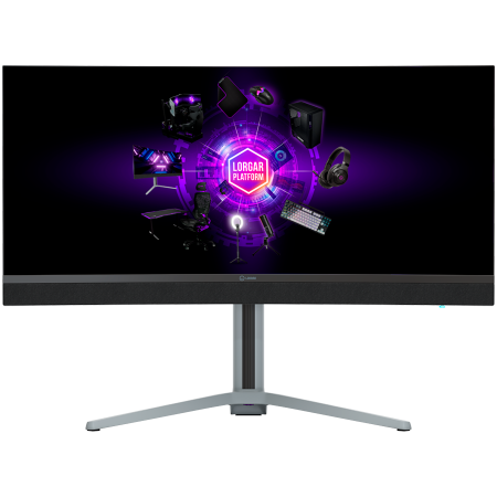 LORGAR 34MP1, UWQHD MiniLED Gaming Monitor Pro, 34'' (3440*1440) VA curve monitor, black/milky grey [1]