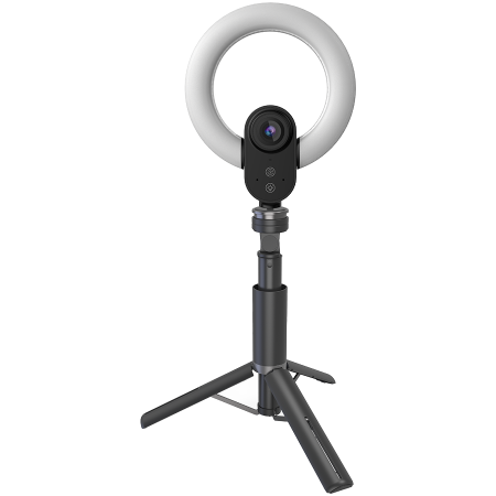 Camere Web - LORGAR Circulus 910, Streaming web camera, 5MP 2592X1944 max resolution, up to 60fps, 1/2.8", Sony STARVIS CMOS image sensor, full glass lens, 5.5'' built-in ring light (1700-14 000K), foldable tripod