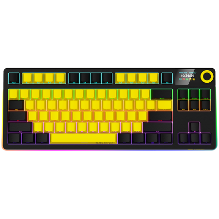 Gaming - LORGAR KBP70TKLW, Wireless TKL Mechanical Gaming Keyboard Pro, Black/yellow, EN layout