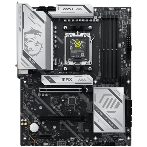 MSI Mainboard Desktop MAG X870E GAMING MAX WIFI (AM5, 4xDDR5, 1xHDMI, 1xType-C DP, 2xPCI-E x16 slot, 1xPCI-E x1 slot, 3xM.2, 4xSATA 6G, 5GLAN, Wi-Fi 7) ATX [1]