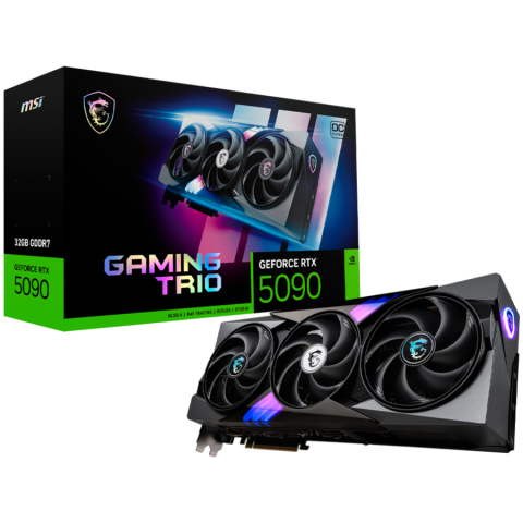 Cabluri - MSI Video Card Nvidia GeForce RTX 5090 32G GAMING TRIO OC, 32GB GDDR7, 512bit, Effective Memory Clock: 28000MHz, Boost: 2482 MHz, 21760 CUDA Cores, PCIe 5.0, 3x DP 2.1b, HDMI 2.1b, RAY TRACING, Triple