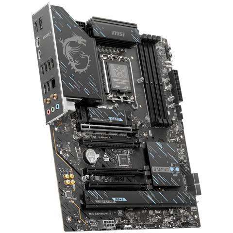 MSI Z890 GAMING WIFI, LGA 1851, Dual Channel DDR5 up to 8800(OC)MHz, 4x PCIe x16 slots, 3x M.2 slots, 6x USB 5Gbps A, 1x USB 20Gbps Type-C, 1x HDMI, 1x Type-C DP, 1x DP, 2.5Gbps LAN, Wi-Fi 7, 7.1 Audi [2]
