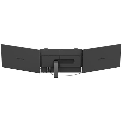 Portable monitor Blackview DCM6 Dual Screen 14inch 1920x1080 16:9 LCD 60Hz IPS 178 USB-C 3.1x3 for 13-17.3 inch laptops352.2x237.43x15.9mm Grey Black [3]