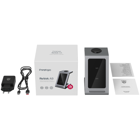 Prestigio ReVolt A9, 3-in-1 wireless charging station for Samsung smartphone, Galaxy Watch, Galaxy Buds and other Android devices, wireless output for phone 7.5W/10W, wireless output for earphones 5W, [12]