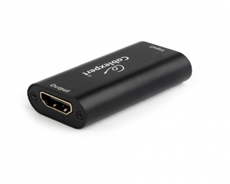 Retelistica - REPEATER semnal GEMBIRD, HDMI (M) la HDMI (M), extindere semnal pana la 40m, negru,