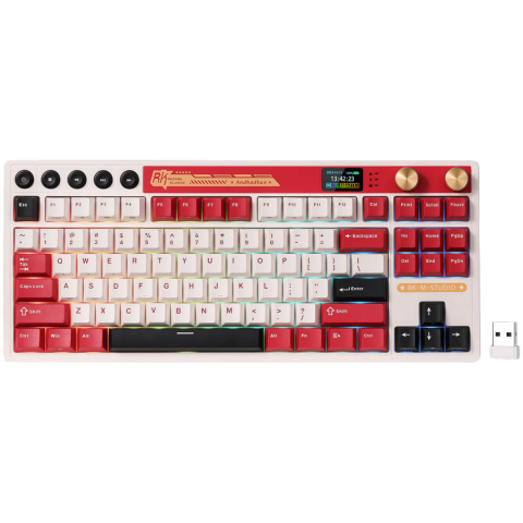 Gaming - ROYAL KLUDGE RK M87 Famicom Gaming Keyboard Cream switch