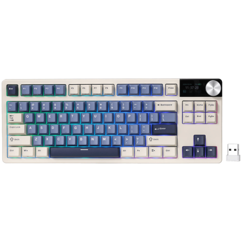 Gaming - ROYAL KLUDGE RK S85 Horizon Blue Gaming Keyboard Beige switch