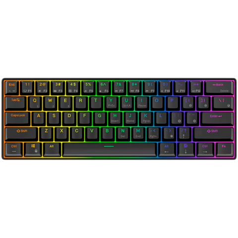 Gaming - ROYAL KLUDGE RK61 Black Gaming Keyboard Red switch