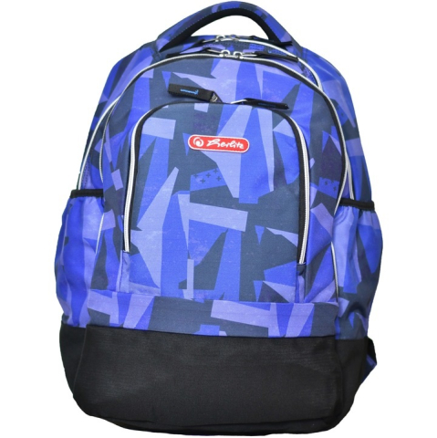 Ghiozdane si genti - Rucsac Herlitz, Java cu doua compartimente, compartiment pentru laptop, dimensiune 43,5 x 33 x 19,5 cm, motiv blue art