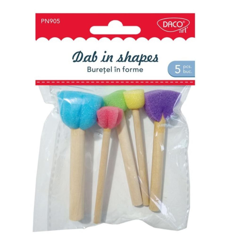 Birotica & Papetarie - Set 5 Pensule de Tamponare din Burete Daco Buretel