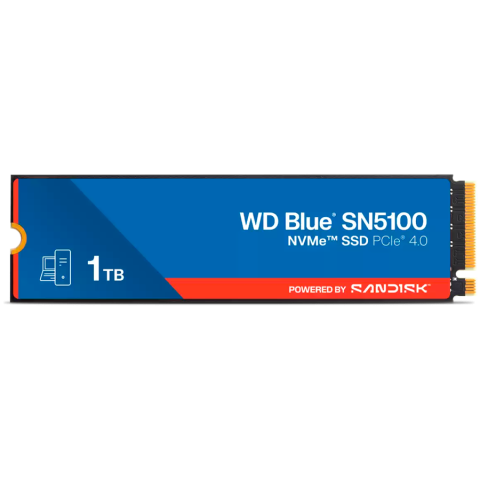Desktop PC & Componente - SSD WD Blue SN5100 1TB M.2 2280 PCIe Gen4 x4 NVMe QLC 3D, Read/Write: 7100/6700 MBps, IOPS 1000K/1300K, TBW: 600