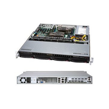 Servere & accesori - Supermicro 1.1U Chassis for motherboard support size: (12" x 10") (9.6" x 9.6"), 4 x 3.5" hot-swap SAS/SATA drive bay with SES2, 1U 4-Port 12Gbps Backplane Support 4x3.5" SAS3/SATA3 HDD/SSD
