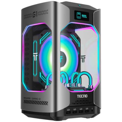 Desktop PC & Componente - TECNO PC MEGAMINI GAMING G1 Intel i9-13900H DDR5 32Gb SSD 1Tb RTX4060 8Gb Water Cooling WiFi 6 BT 5.2 RJ45 2.5G 2xUSB 3.2 2xUSB 3.1 2xUSB2.0 1xThunderbolt 1xTypeC Full 2xHDMI 1xSD3.0 1xOculink 63Gb/s 