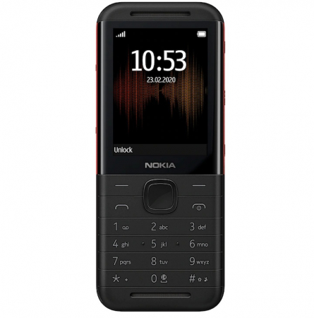Telefon cu butoane, NOKIA, "5310" ecran 2.4 inch, dual sim, rez. camera 0.3 Mpix, memorie interna 16 MB, 2G, OEM, acumulator 1200 mAh, negru/ rosu [3]