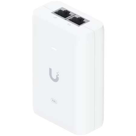 Cabluri - Ubiquiti U-POE+ adapter 30W, powers UniFi PoE+ devices, reduce dependency on PoE switch power, Contains RJ45 data input, AC cable with earth ground, and PoE+ output
