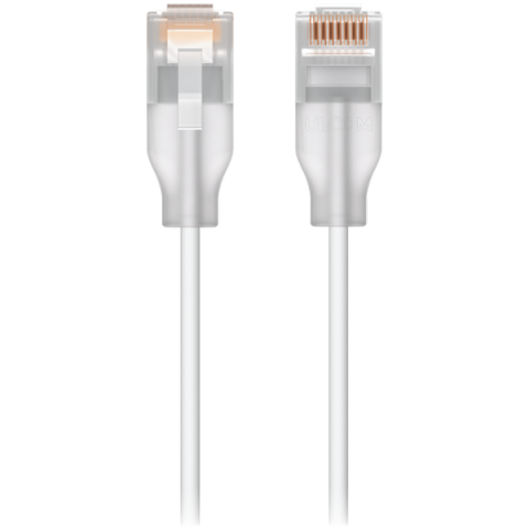 Cabluri - Ubiquiti UACC-Cable-Patch-EL-2M-W Nano-thin patch cable with 2.5 GbE support designed to show Etherlighting effects