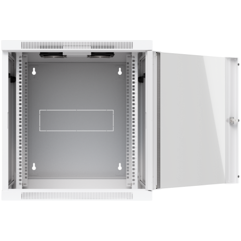 UBIQUITI UniFi UACC-Rack-12U-Wall-SW-G 12U Rack Cabinet Fully assembled wall-mount rack with built-in fans and removable panels, engineered for easy equipment access and space-efficient small-scale de [4]