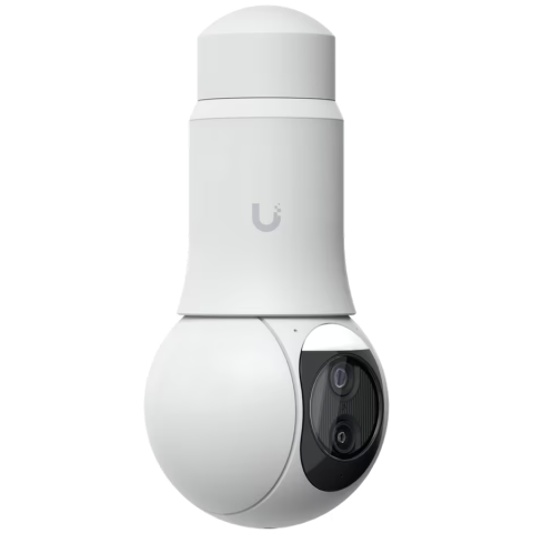 Ubiquiti UVC-G6-PTZ-W All-weather, 4K dual-lens camera with 10x hybrid zoom, 1/1.8" 8MP image sensor, Multi-TOPS AI Engine, and ultra-low latency pan-tilt-zoom control for motion tracking [2]