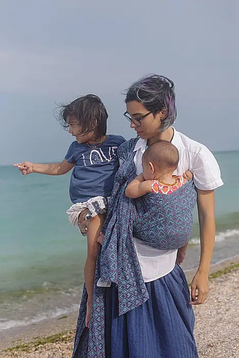 Wrap tesut Hestia mov/bleu [3]