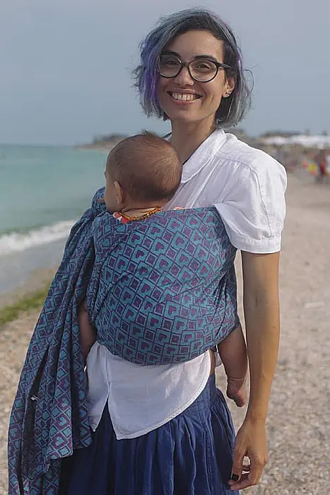 Wrap tesut Hestia mov/bleu [2]