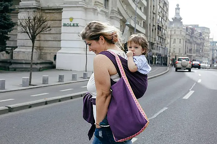 Wrap tesut Tara Mov/Negru - marime 4 (3,7 m) [3]