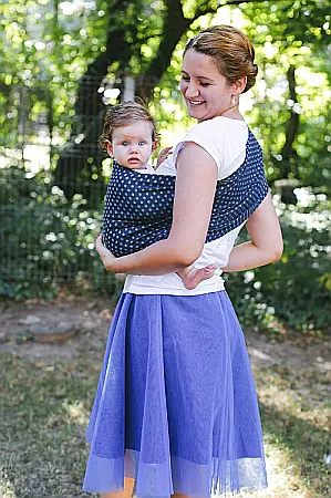 Sling cu Inele (0-36 Luni) - Sling reglabil Buline Bleu/Negru