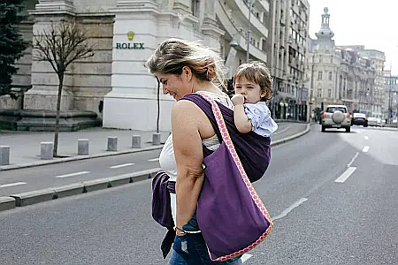 Wrap tesut Tara Mov/Negru - marime 4 (3,7 m) [2]