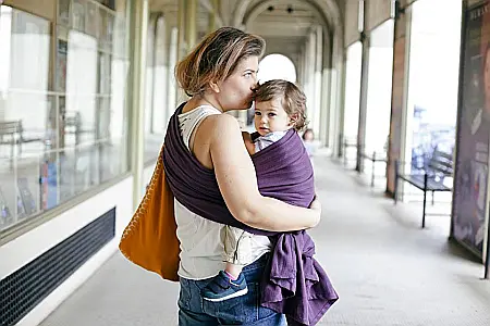 Wrap tesut Tara Mov/Negru - marime 4 (3,7 m) [0]