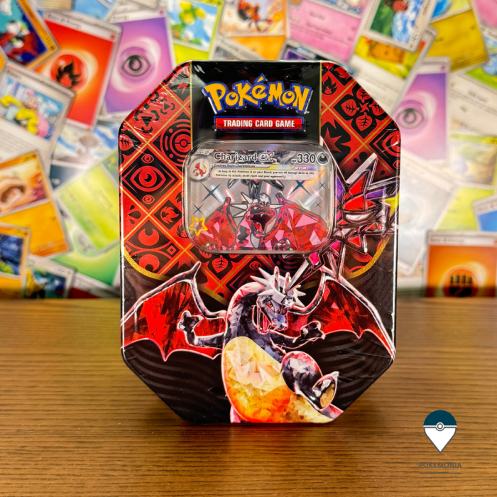 Pokemon Paldean Fates Tin Charizard ex, Great Tusk ex si Iron Treads ex shiny [2]