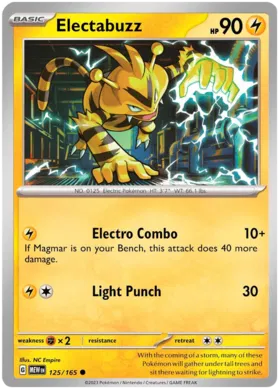 Pokemon Raw in English - Electabuzz MEW 125 - Carti Pokemon Mew 125 versiunea holo din Zapdos Collection in engleza