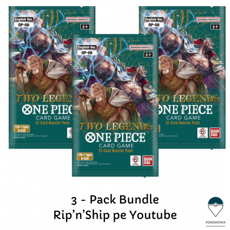 Box Break sau Rip'n'Ship in direct pe Youtube - Live Rip'n'Ship One Piece TCG OP - 08 Bundle 3 Pachete