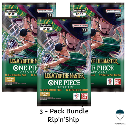 Box Break sau Rip'n'Ship in direct pe Youtube - Live Rip'n'Ship One Piece TCG OP - 12 Legacy of the Master Bundle 3 Pachete