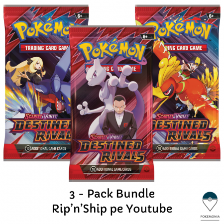 Box Break sau Rip'n'Ship in direct pe Youtube - Live Rip'n'Ship Pokemon TCG Destined Rivals Bundle 3 Pachete