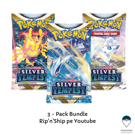 Box Break sau Rip'n'Ship in direct pe Youtube - Live Rip'n'Ship Pokemon TCG Silver Tempest Bundle 3 Pachete