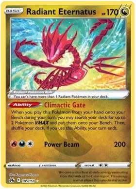 Pokemon Raw in English - Radiant Eternatus CRZ 105 - Carti Pokemon Crown Zenith in engleza