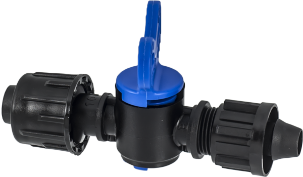 Conector cu robinet si garnitura pentru banda de picurare, 16 mm [1]
