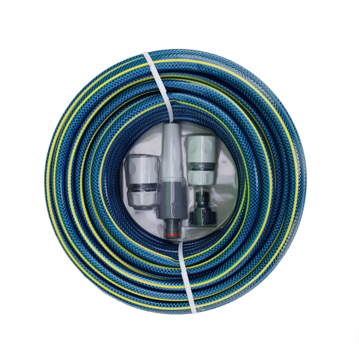Furtun de udat gradina BLUEBOS PLUS, 1/2" 20m, 3 straturi, cu set duze de conectare, Micul Fermier GF-2122 [5]