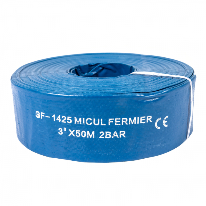 Furtun pentru irigatii, 3 TOLI ( 75mm ), lungime 50M, cu Insertie din PVC, Micul Fermier GF-1425 [4]