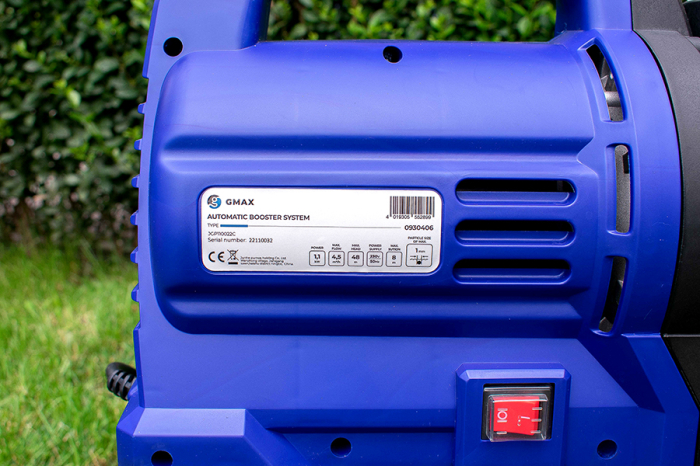 Hidrofor de mare putere Gmax JGP JGP80024C, putere 800 w, debit 3.3 m3/h, aspirare 8 m, refulare 38 m [7]