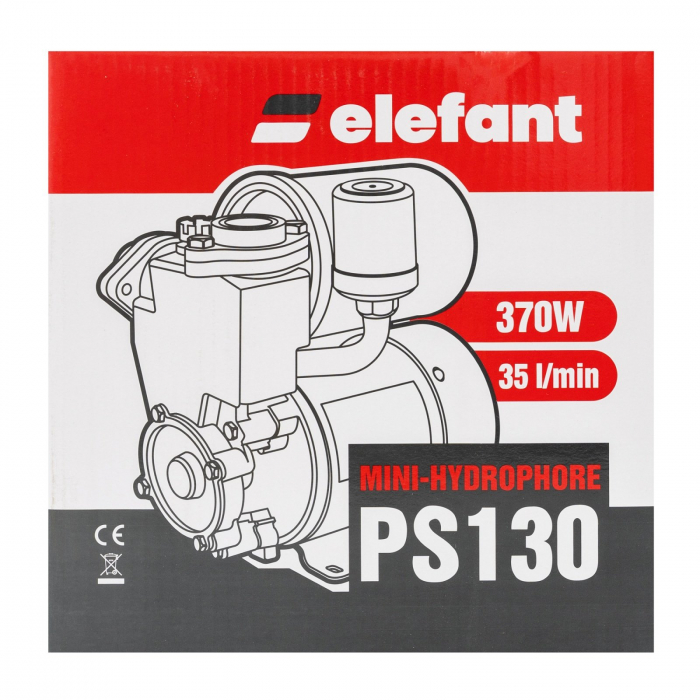 Mini Hidrofor Aquatic Elefant PS130, silentios, 0.37 kW, turbina bronz, max 1.8 bari [5]